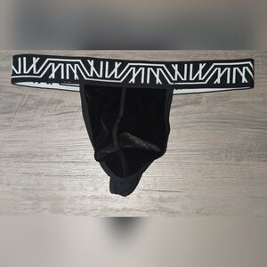 Black Men's Velvet Thong